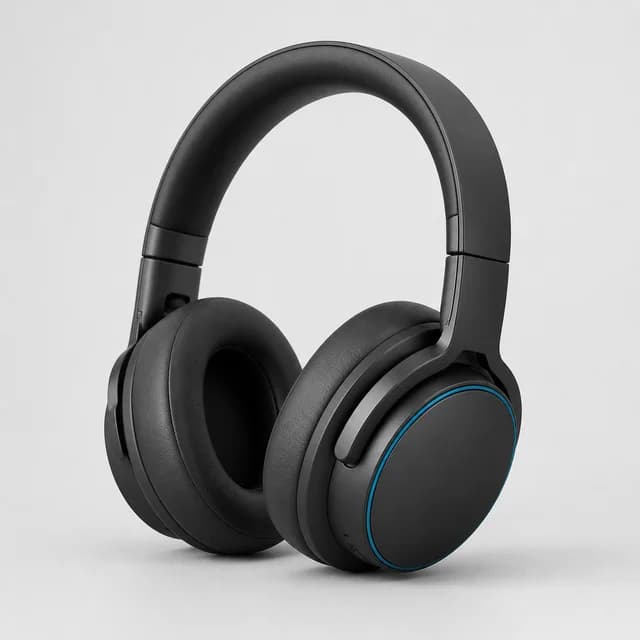 Black over-ear wireless headphones
